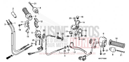 HANDLE LEVER/SWITCH/CABLE XL125VA de 2010